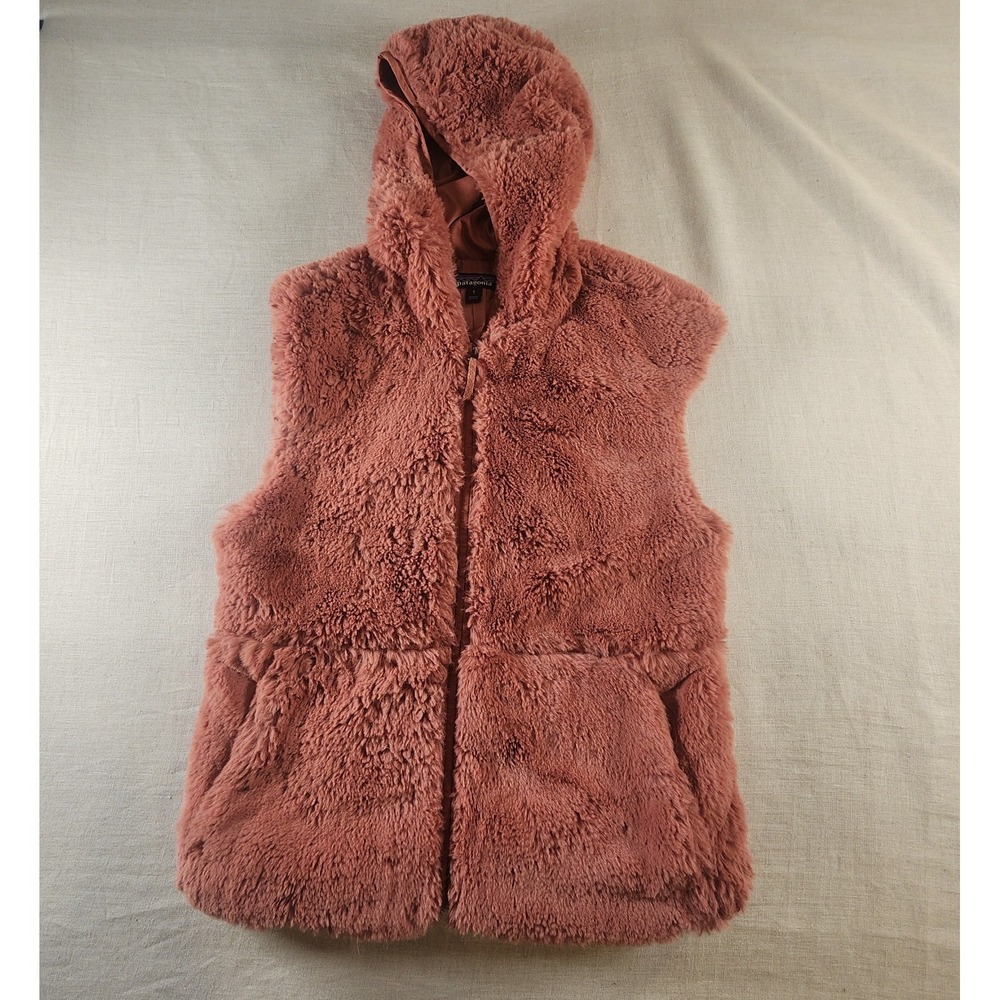 Patagonia Worn Wear Retro Pile‎ Fleece Vest Sm. Hooded STY22845FA19 RN51884 Rose
